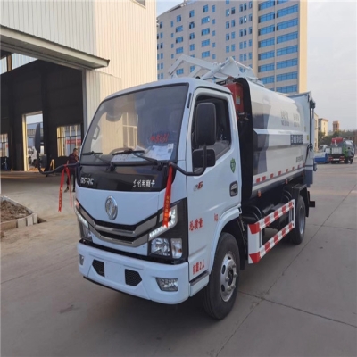 程力东风多利卡蓝牌侧装挂桶自装卸式垃圾车