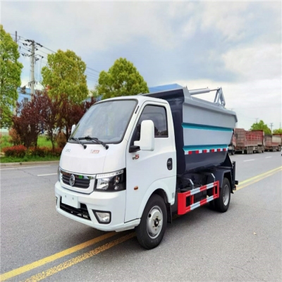 东风途逸3立方后装挂桶无泄漏垃圾车